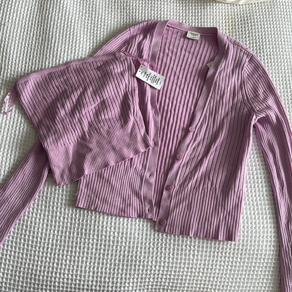 Abercrombie cardigan and tube top set